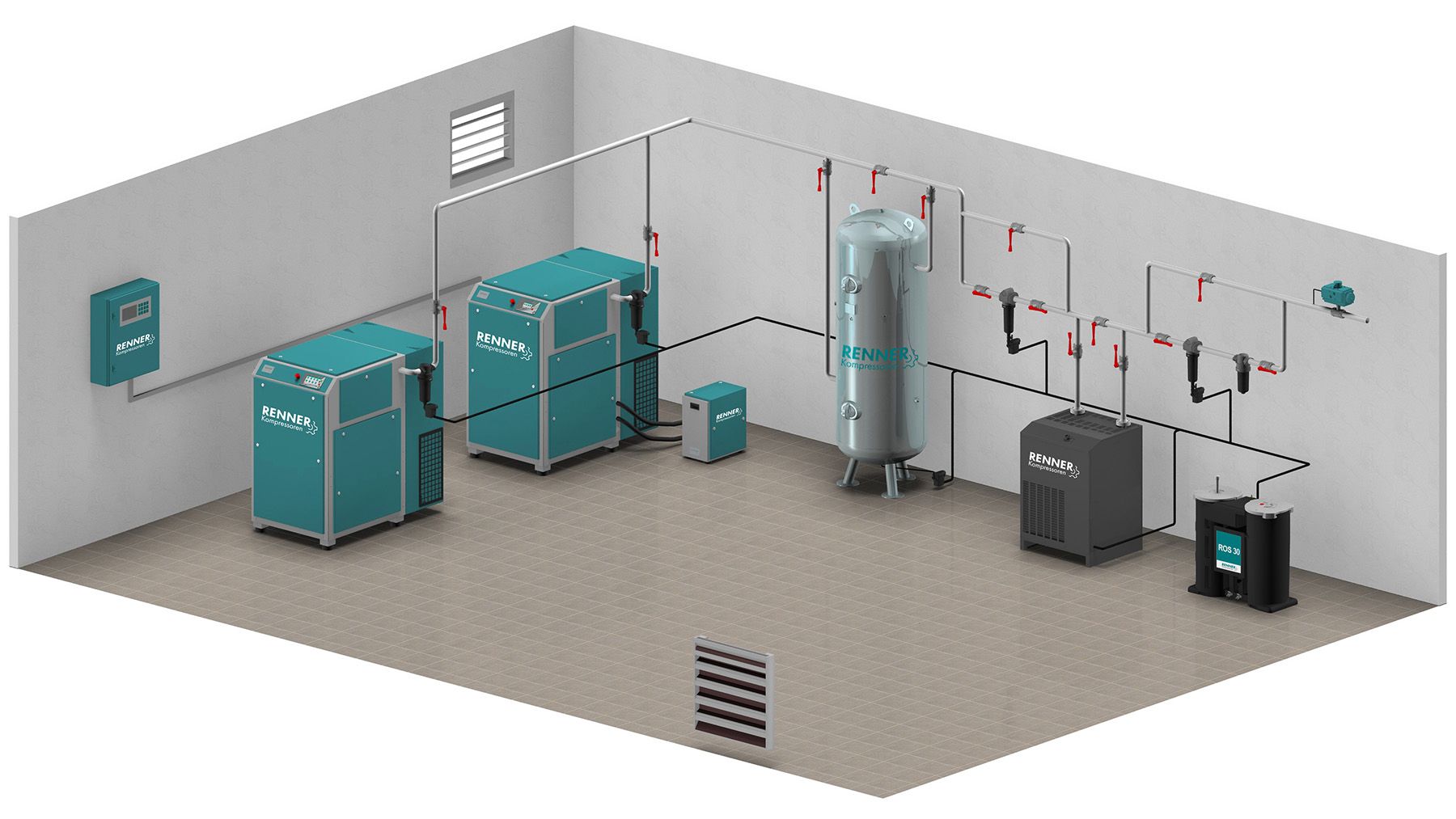 Komplette Druckluftanlage von RENNER